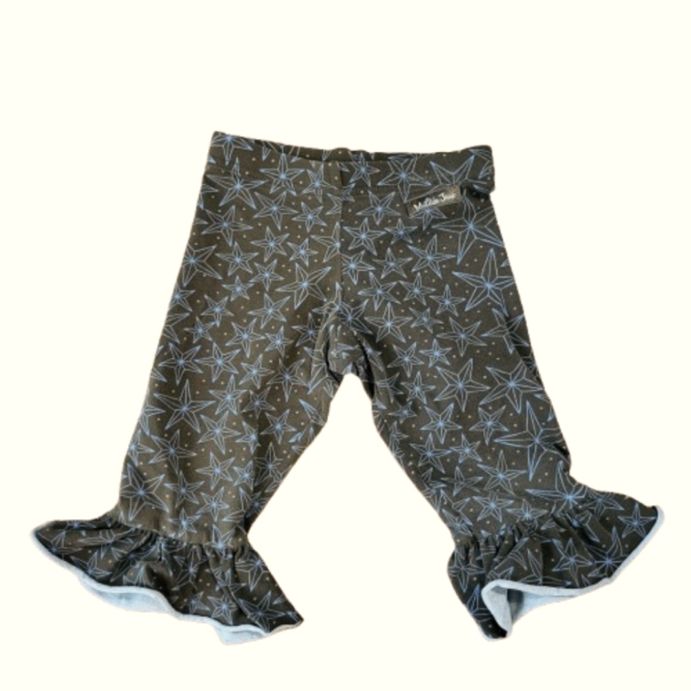 Matilda Jane Paint By‎ Numbers Ruffle Pants Leggings Stars Brown Blue Size 4